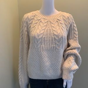 NWT TOPSHOP KNITTED CABLE CROP JUMPER Sweater L/12